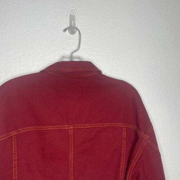 BDG Urban Outfitters Womens Red Jacket Size Small Denim Long Sleeve Button Front - Picture 12 of 13